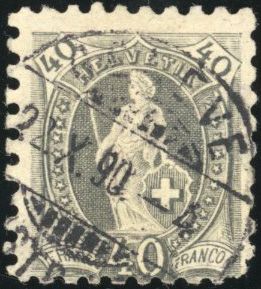 Zumstein SUISSE N°69B Individuel Oblitéré