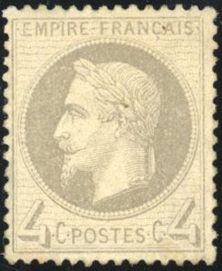 Yvert et Tellier Empire Lauré 1863 1870 N°27B Individuel Neuf avec gomme