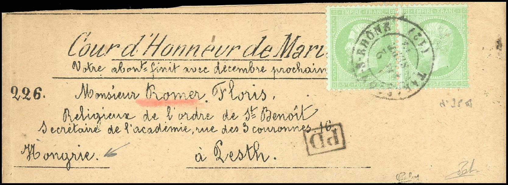 Yvert et Tellier Empire dentelé 1871 N°35 Paire Oblitéré