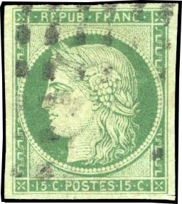 Yvert et Tellier Cérès 1849 1850 N°2 Individuel Oblitéré