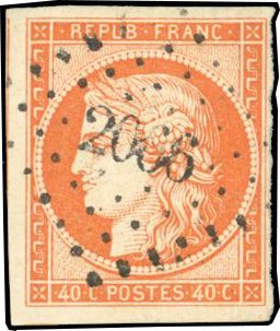 Yvert et Tellier Cérès 1849 1850 N°5a Individuel Oblitéré
