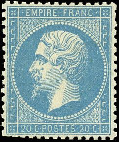 Yvert et Tellier Empire dentelé 1862 N°22 Individuel Neuf avec gomme