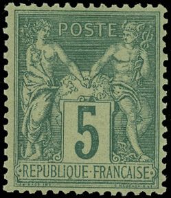Yvert et Tellier Groupe allégorique 1876 1900 N°75 Individuel Neuf avec gomme