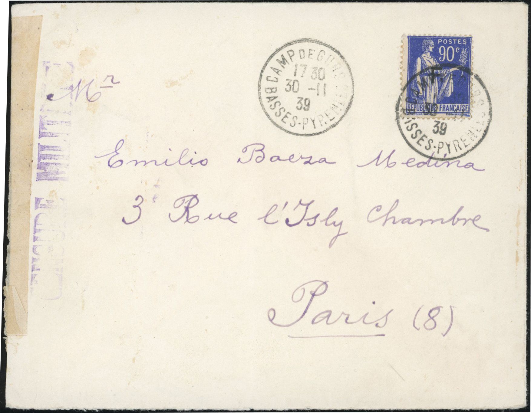 Yvert et Tellier Timbre de guerre N°368 Individuel Oblitéré