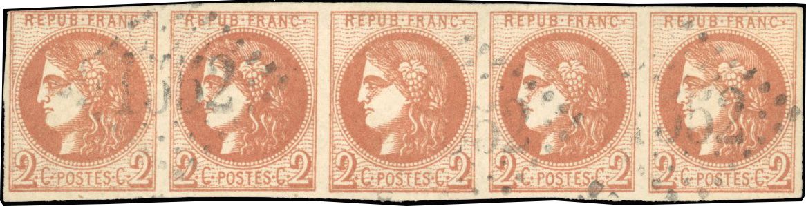 Yvert et Tellier Emission de Bordeaux 1870 1871 N°40B Multiple Oblitéré