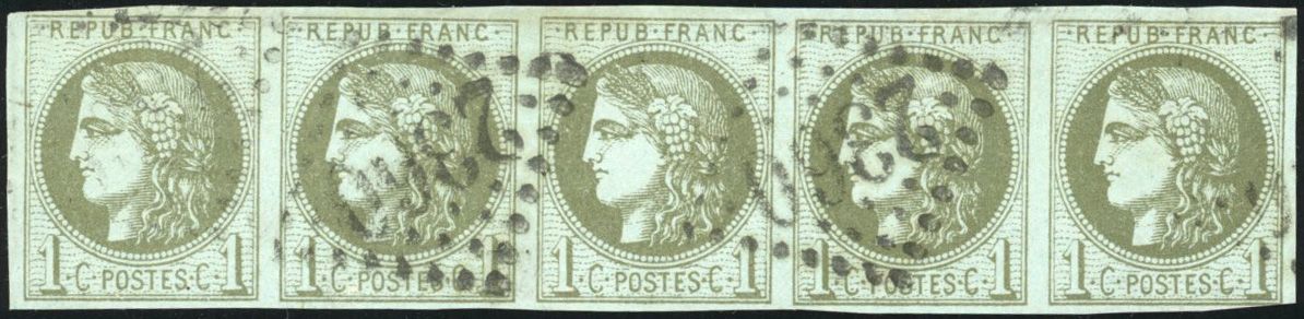 Yvert et Tellier Emission de Bordeaux 1870 1871 N°39C Multiple Oblitéré