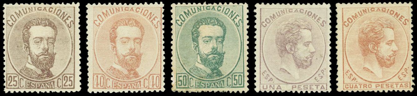 Yvert et Tellier ESPAGNE N°123 / 127 Individuel Neuf avec gomme