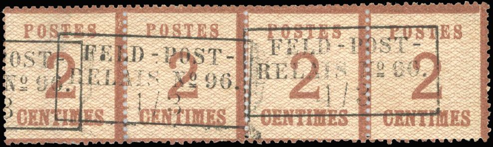 Yvert et Tellier Alsace Lorraine Timbres détachés N°2b Bloc de 4 Oblitéré