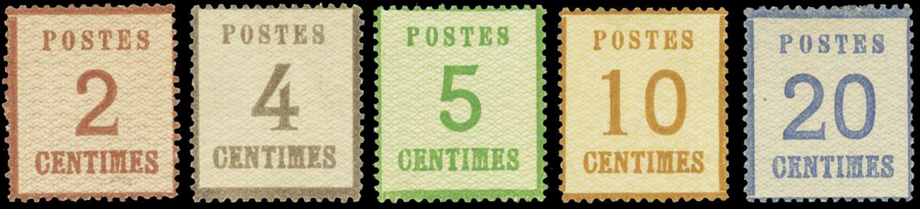 Yvert et Tellier Alsace Lorraine Timbres détachés N°2 / 6 Individuel Neuf avec gomme