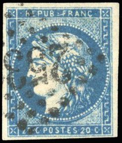 Yvert et Tellier Emission de Bordeaux 1870 1871 N°44B Individuel Oblitéré
