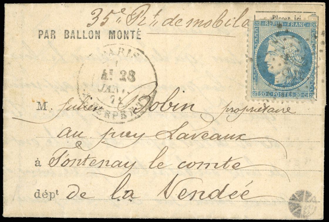 Yvert et Tellier Sortie de Paris N°37 Individuel Oblitéré