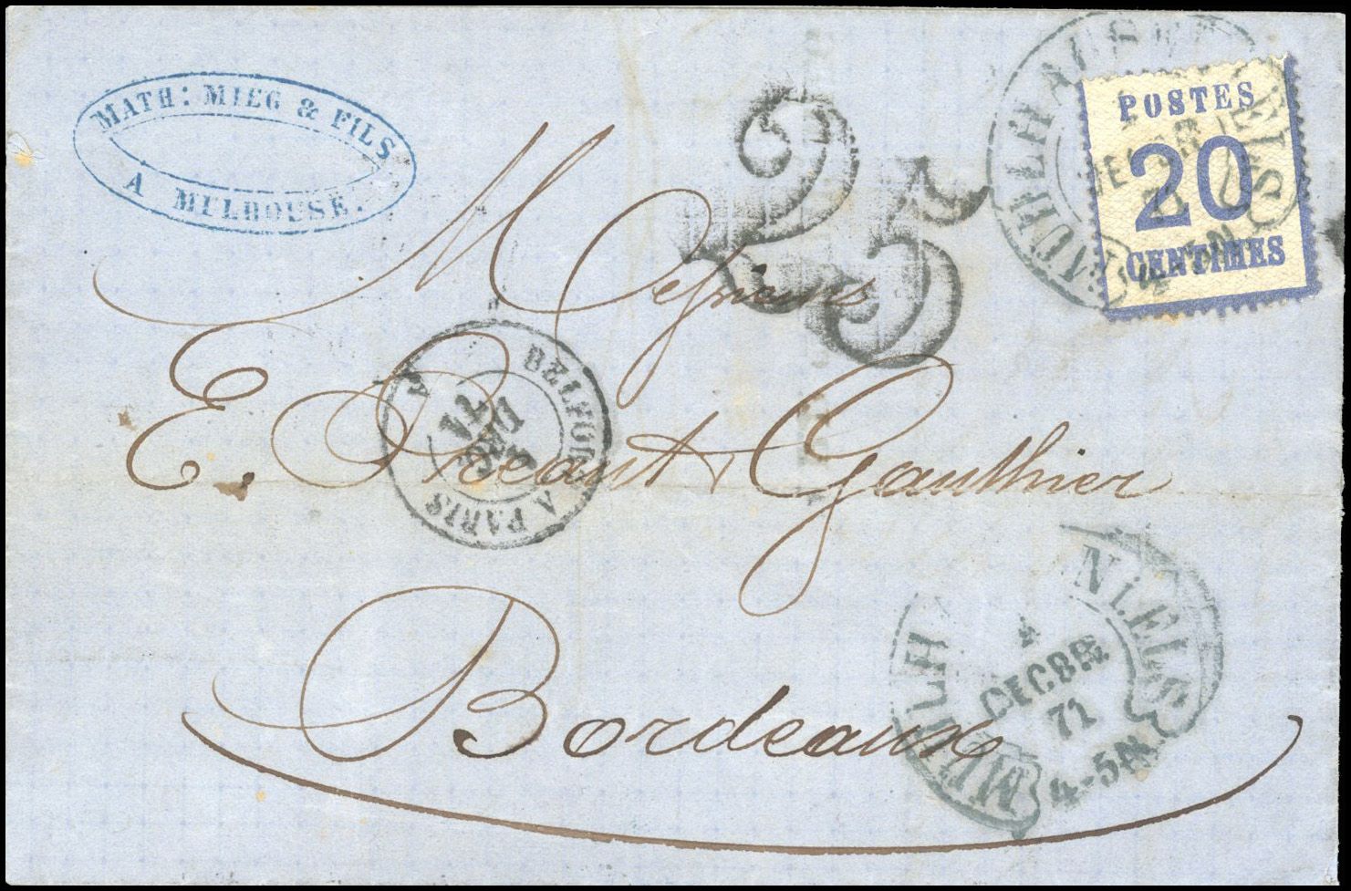 Yvert et Tellier Alsace Lorraine Acheminés N°6 Individuel Oblitéré