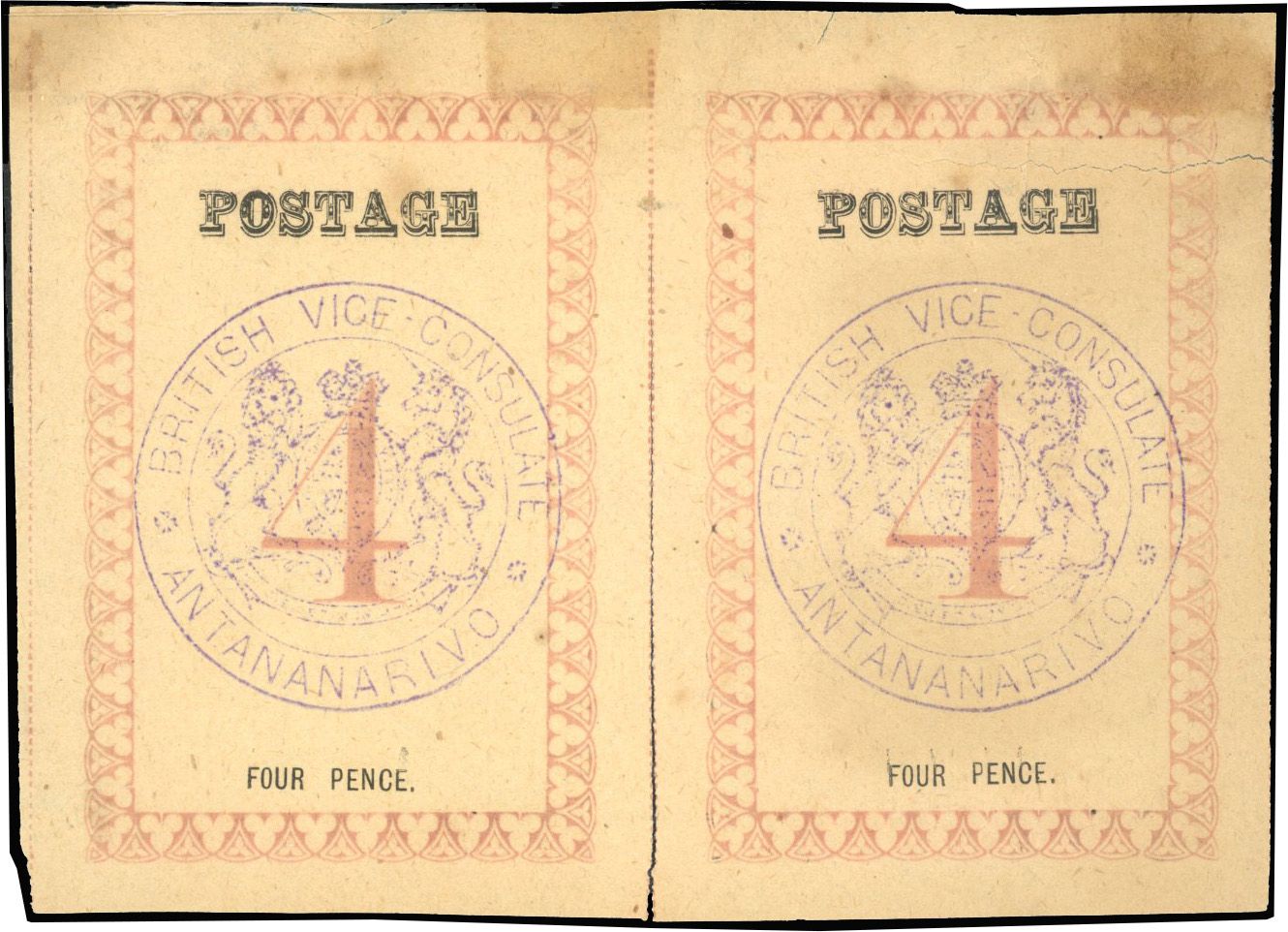 Yvert et Tellier MADAGASCAR Consulaire ANGLAIS N°39 Paire Neuf sans gomme