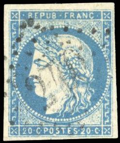 Yvert et Tellier Emission de Bordeaux 1870 1871 N°44Ac Individuel Oblitéré