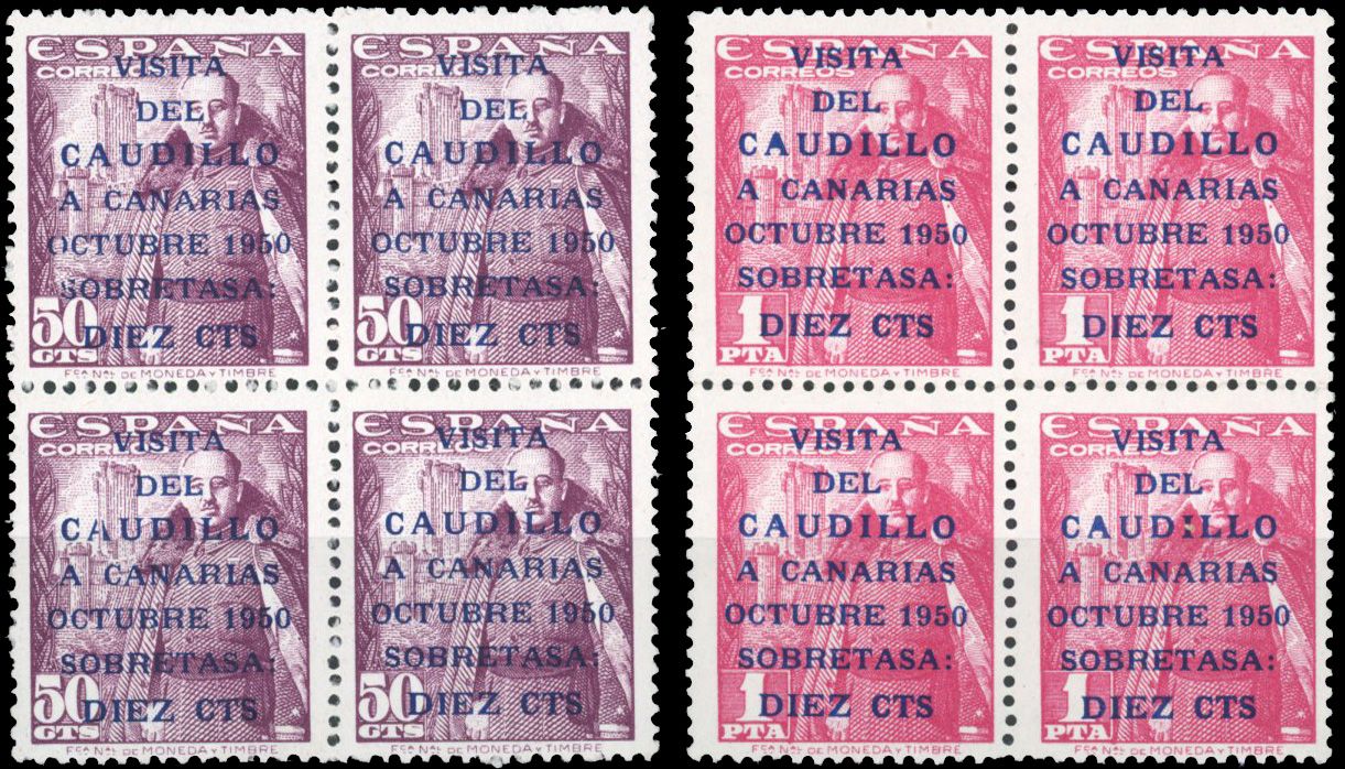 Yvert et Tellier ESPAGNE N°806A + 807A Bloc de 4 Neuf avec gomme intacte