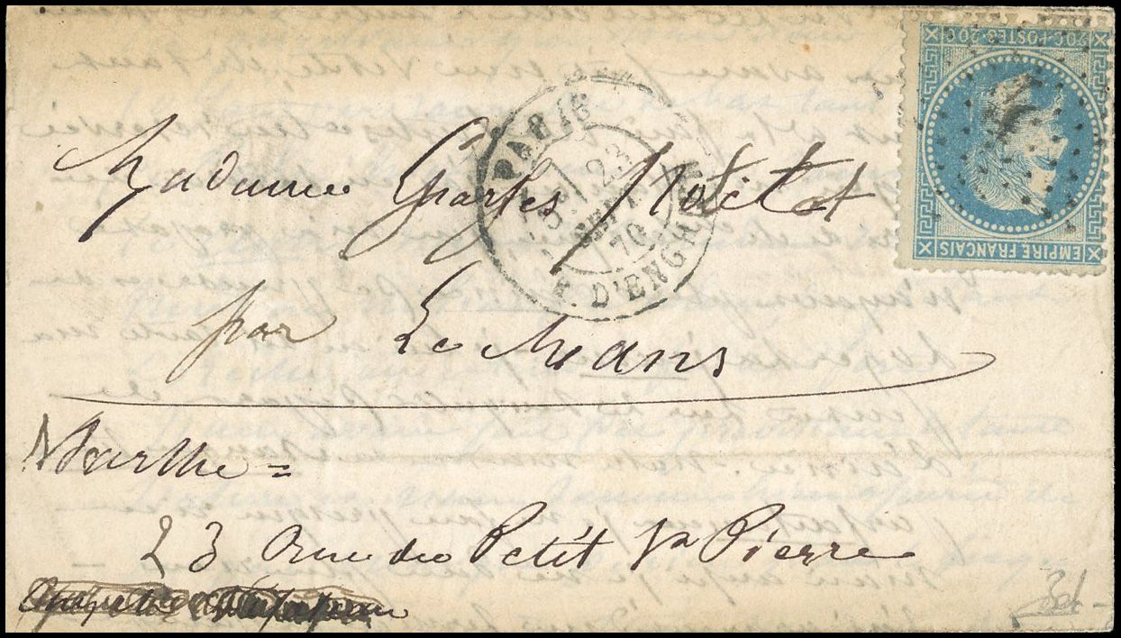 Yvert et Tellier Ballons Montés 1870 N°29 Individuel Oblitéré