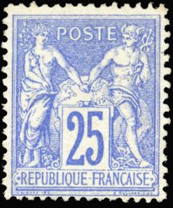 Yvert et Tellier Groupe allégorique 1876 1900 N°78 Individuel Neuf avec gomme