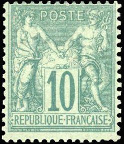 Yvert et Tellier Groupe allégorique 1876 1900 N°65 Individuel Neuf avec gomme