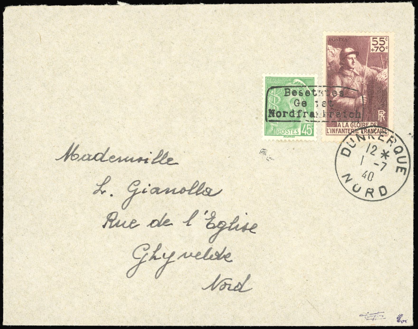 Yvert et Tellier Timbre de guerre N°386 + 414 Individuel Oblitéré