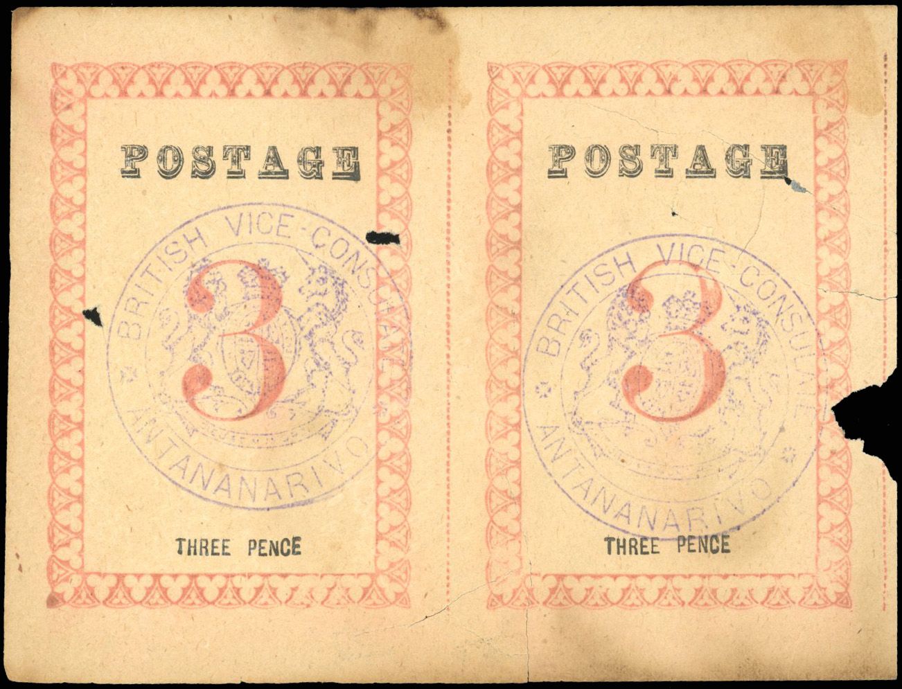 Yvert et Tellier MADAGASCAR Consulaire ANGLAIS N°30 Paire Neuf sans gomme