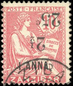 Yvert et Tellier ZANZIBAR N°64a Individuel Oblitéré