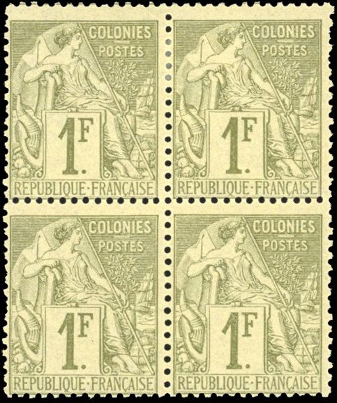 Yvert et Tellier COLONIES GENERALES N°46 / 59 sf 58 Bloc de 4 Neuf avec gomme