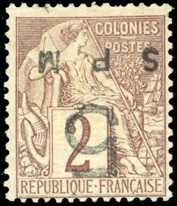 Yvert et Tellier SAINT PIERRE ET MIQUELON N°1 Individuel Neuf avec gomme
