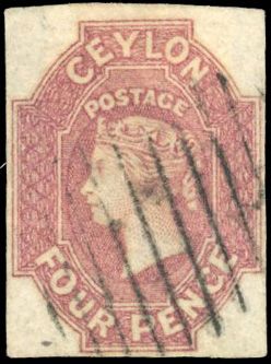 Stanley Gibbons CEYLON N°4 Individuel Oblitéré