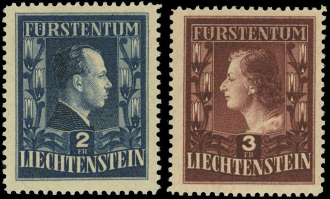 Yvert et Tellier LIECHTENSTEIN N°266-267 Individuel Neuf avec gomme