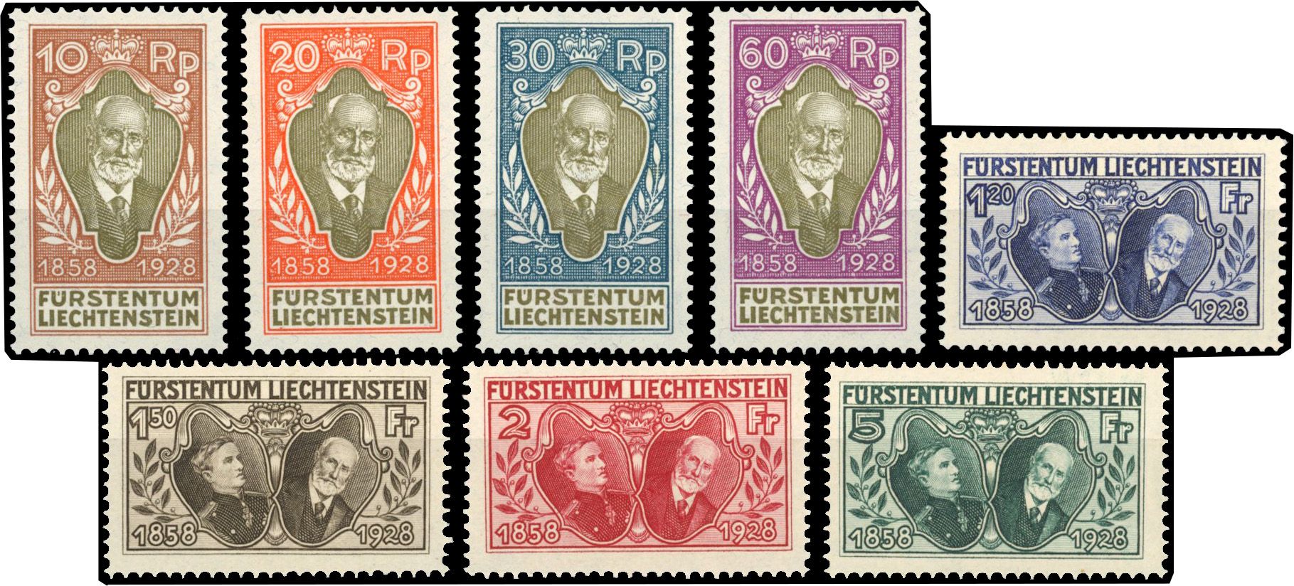 Yvert et Tellier LIECHTENSTEIN N°82/89 Individuel Neuf avec gomme
