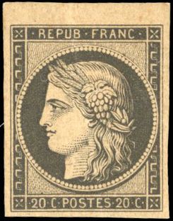 Yvert et Tellier Cérès 1849 1850 N°3b Individuel Neuf avec gomme
