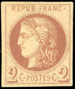 Yvert et Tellier Emission de Bordeaux 1870 1871 N°40Ad Individuel Neuf avec gomme