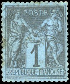 Yvert et Tellier Groupe allégorique 1876 1900 N°84 Individuel Oblitéré