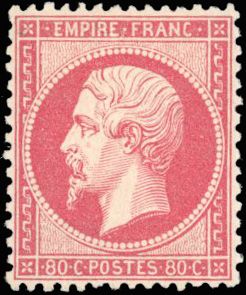 Yvert et Tellier Empire dentelé 1862 N°24 Individuel Neuf avec gomme