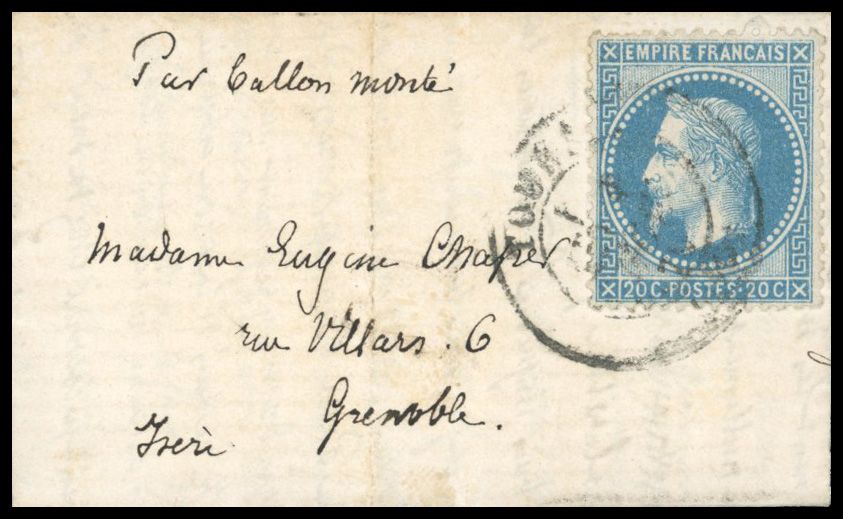 Yvert et Tellier Ballons Montés 1870 N°29 Individuel Oblitéré