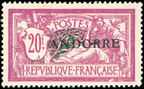 Yvert et Tellier ANDORRE N°1 / 23 Individuel Neuf avec gomme