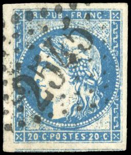 Yvert et Tellier Emission de Bordeaux 1870 1871 N°44Aa Individuel Oblitéré