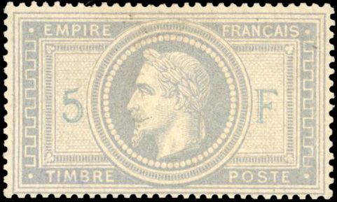 Yvert et Tellier Empire Lauré 1863 1870 N°33A Individuel Neuf avec gomme