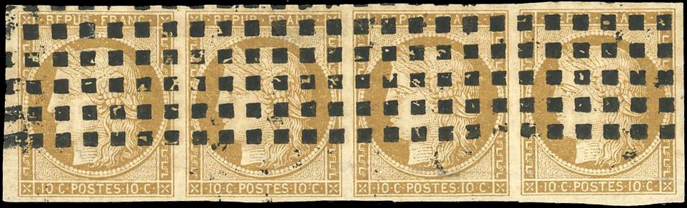 Yvert et Tellier Cérès 1849 1850 N°1 Multiple Oblitéré