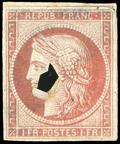 Yvert et Tellier Cérès 1849 1850 N°6 Individuel Neuf sans gomme