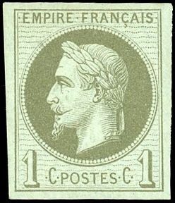 Yvert et Tellier Empire Lauré 1863 1870 N°25c Individuel Neuf avec gomme
