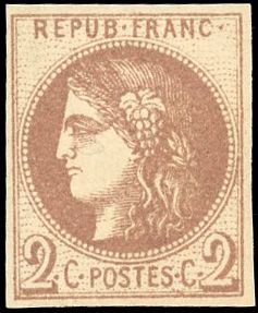 Yvert et Tellier Emission de Bordeaux 1870 1871 N°40Aa Individuel Neuf avec gomme