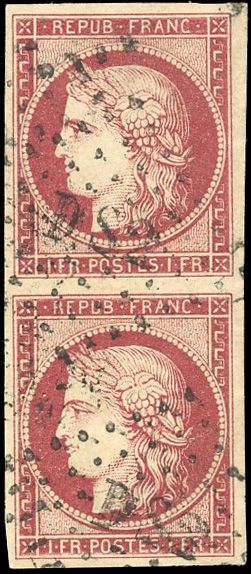 Yvert et Tellier Cérès 1849 1850 N°6 Paire Oblitéré