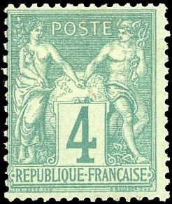 Yvert et Tellier Groupe allégorique 1876 1900 N°63 Individuel Neuf avec gomme