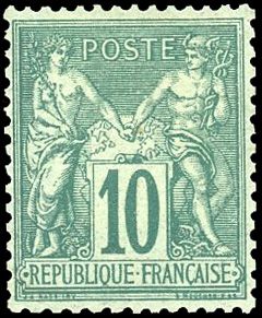 Yvert et Tellier Groupe allégorique 1876 1900 N°76 Individuel Neuf avec gomme