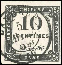 Yvert et Tellier Timbres-Taxe N°1 Individuel Oblitéré