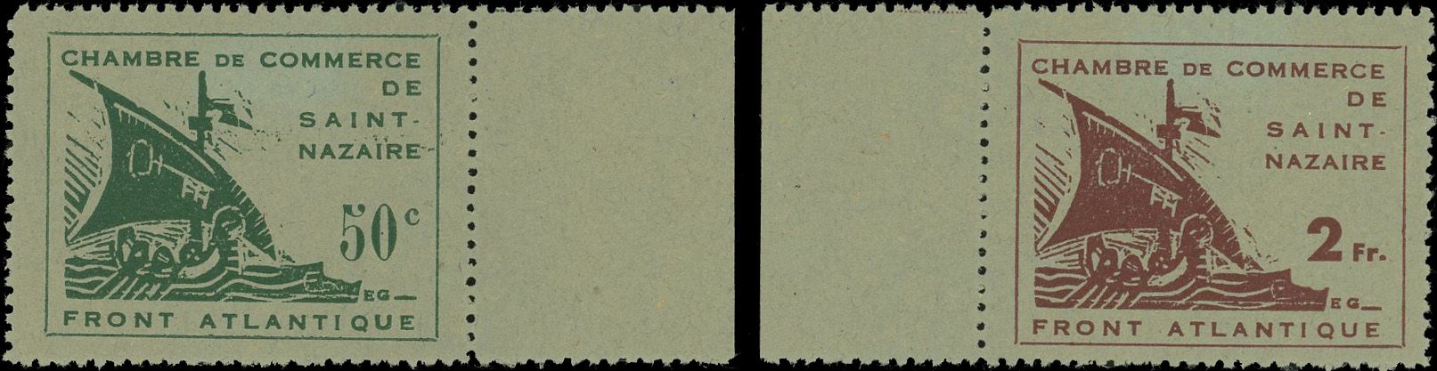 Yvert et Tellier Timbre de guerre N°8 + 9 Individuel Neuf sans gomme