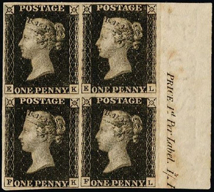 Stanley Gibbons GREAT BRITAIN N°2 Bloc de 4 Neuf avec gomme