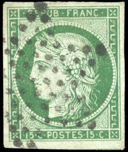 Yvert et Tellier Cérès 1849 1850 N°2b Individuel Oblitéré