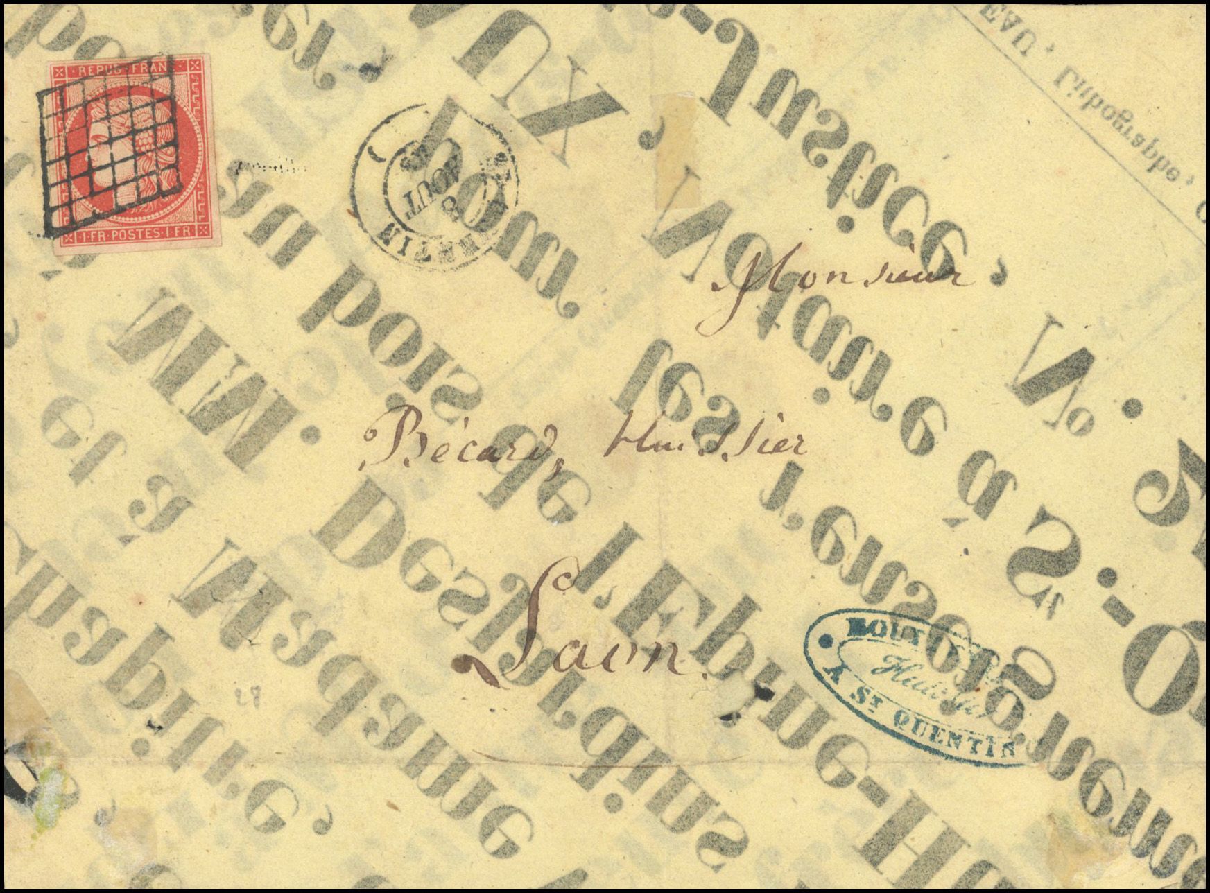 Yvert et Tellier Cérès 1849 1850 N°7a Individuel Oblitéré